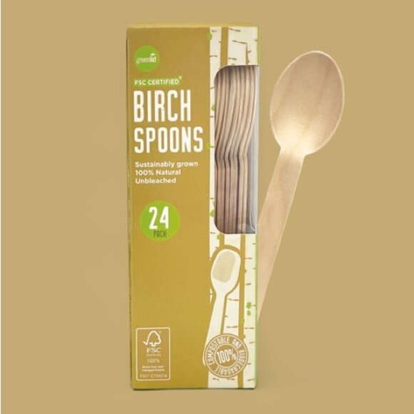 Greenlid Birch Spoons - Compostable & Biodegradable - Pack of 23 - Picture 1 of 12